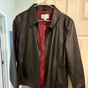 Women’s black leather jacket